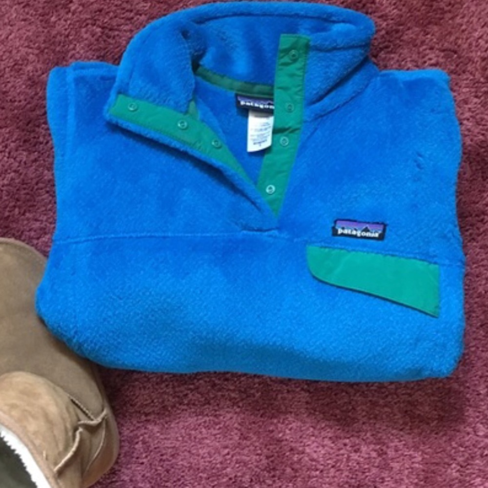 Blue Patagonia fleece pullover